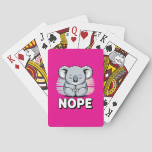 Cute Sleeping Koala “Nope” Funny Cartoon Playing Cards