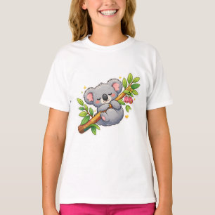 Cute Sleeping Koala on Eucalyptus Branch Kawaii T-Shirt