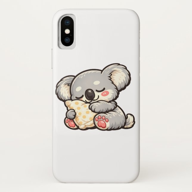 Cute Sleeping Koala with Pillow Case-Mate iPhone Case (Back)
