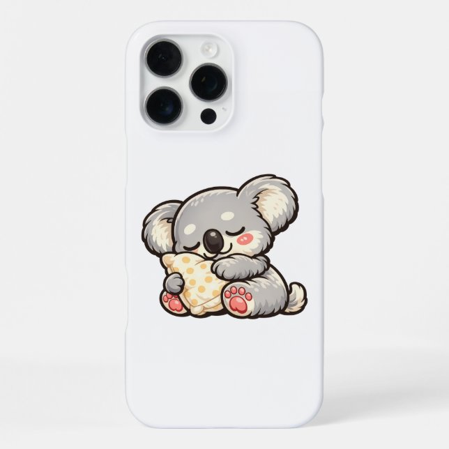 Cute Sleeping Koala with Pillow iPhone Case (Back)