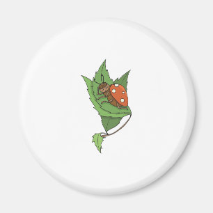 cute sleeping little ladybug magnet
