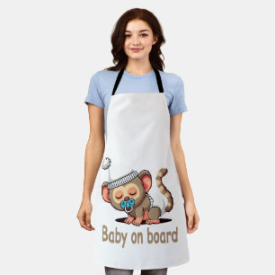 Cute Sleeping Monkey Baby on Board Car Sign Decal Apron