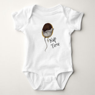 Cute Sleeping Mouse Nap Time Baby Bodysuit