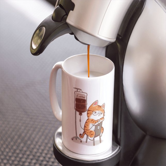 Cute Sleeping Orange Cat Coffee Mug funny orange (Creator Uploaded)