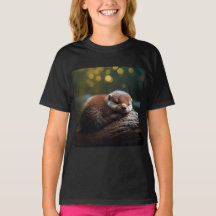 Cute Sleeping Otter T Shirt - Cute Animal Shirts 