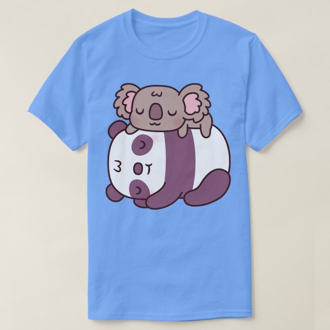 Cute Sleeping Panda And Koala Bear T-Shirt (Design Front)