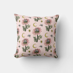 Cute Sleeping Panda Bear Fairy Floral Pattern Cushion
