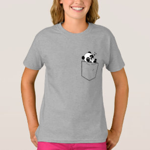 Cute Sleeping Panda In Pocket T-Shirt