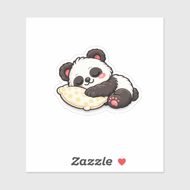 Cute Sleeping Panda with Pillow (Sheet)