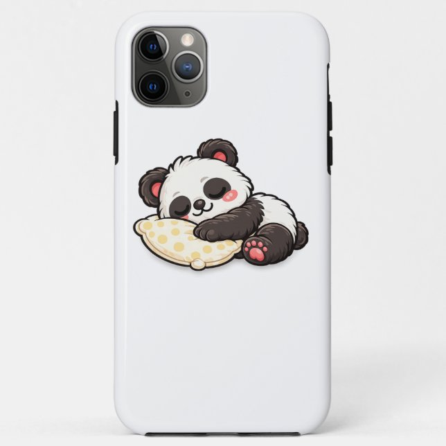 Cute Sleeping Panda with Pillow Case-Mate iPhone Case (Back)