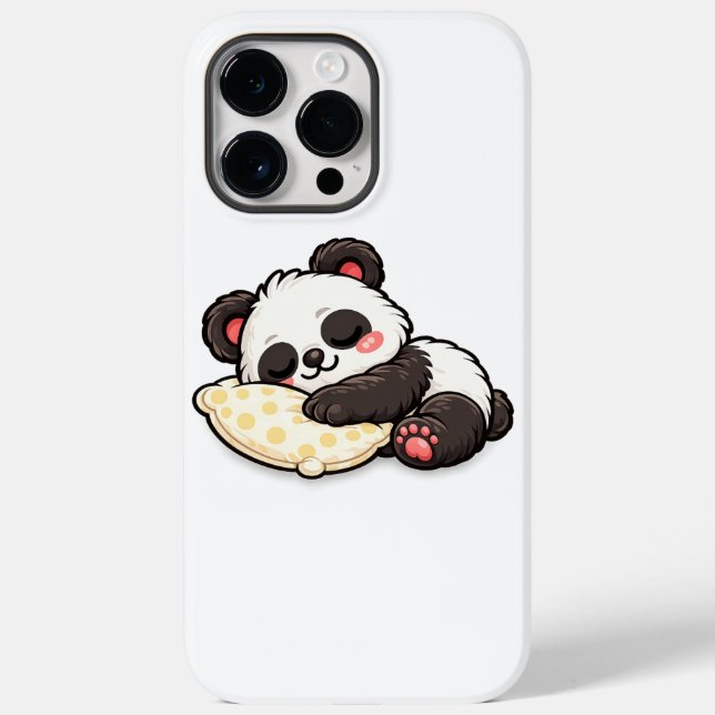 Cute Sleeping Panda with Pillow Case-Mate iPhone Case (Back)