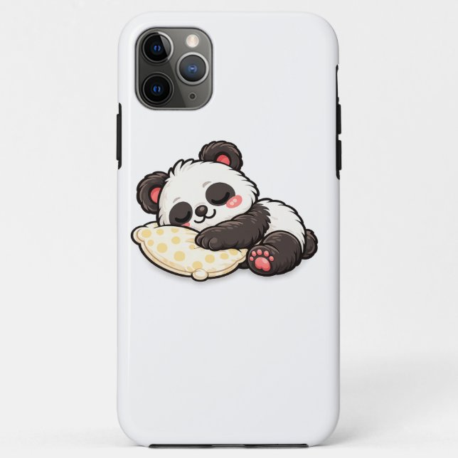 Cute Sleeping Panda with Pillow Case-Mate iPhone Case (Back)