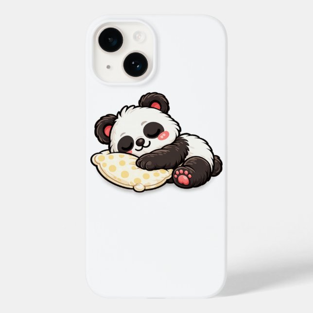 Cute Sleeping Panda with Pillow Case-Mate iPhone Case (Back)
