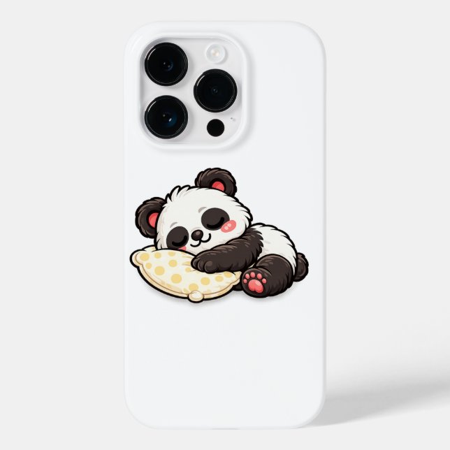 Cute Sleeping Panda with Pillow Case-Mate iPhone Case (Back)