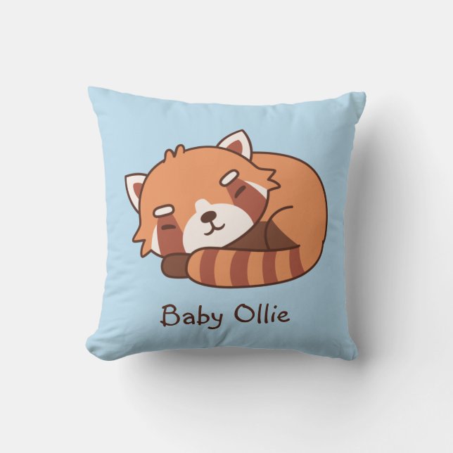 Cute Sleeping Red Panda Baby Nursery Decor Throw P Cushion (Front)