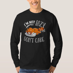 Cute Sleeping Red Panda Graphic Women Men Kids Red T-Shirt
