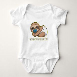  Cute Sleeping Sloth Baby on Board Car Sign   New  Bodysuit
