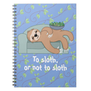 Cute Sleeping Sloth Being Lazy Tropical Jungle Notebook
