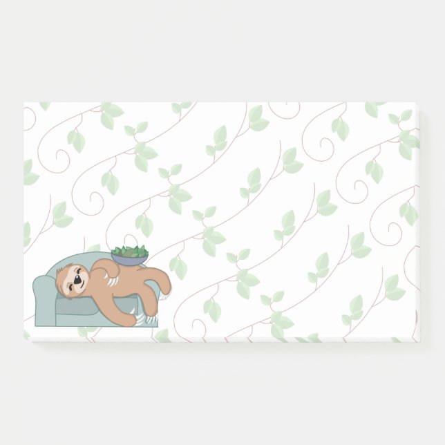 Cute Sleeping Sloth Being Lazy Tropical Jungle Post-it Notes (Front)
