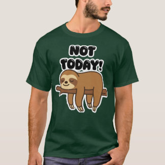 Cute Sleeping Sloth on Branch – Lazy Day Cartoon D T-Shirt