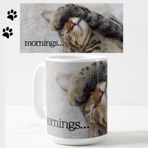 Cute Sleeping Tabby Cat Mug for Morning Haters