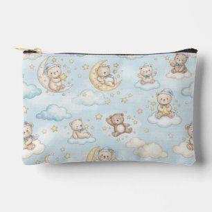 Cute Sleeping Teddy Bear Moon & Stars Baby Nursery Accessory Pouch
