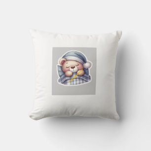 Cute Sleeping Teddy Bear Pillow – Kawaii Cozy Bear