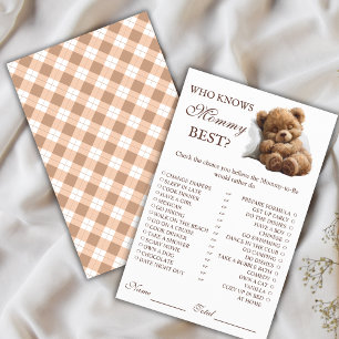 Cute Sleeping Teddy Bear Who Knows Mummy Best Game Flyer