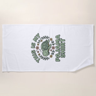 Cute Sleeping Turtle Pajama Shirt Vintage Vector D Beach Towel