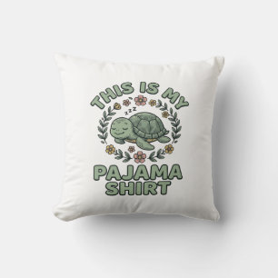 Cute Sleeping Turtle Pajama Shirt Vintage Vector D Cushion