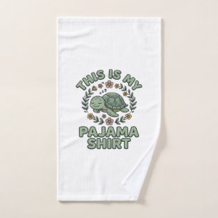 Cute Sleeping Turtle Pajama Shirt Vintage Vector D Hand Towel