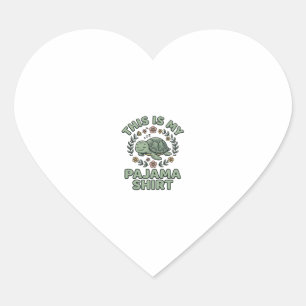 Cute Sleeping Turtle Pajama Shirt Vintage Vector D Heart Sticker