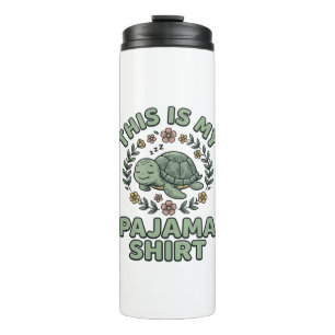 Cute Sleeping Turtle Pajama Shirt Vintage Vector D Thermal Tumbler