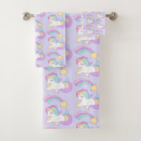 Cute Sleeping Unicorn with Colourful Shooting Star