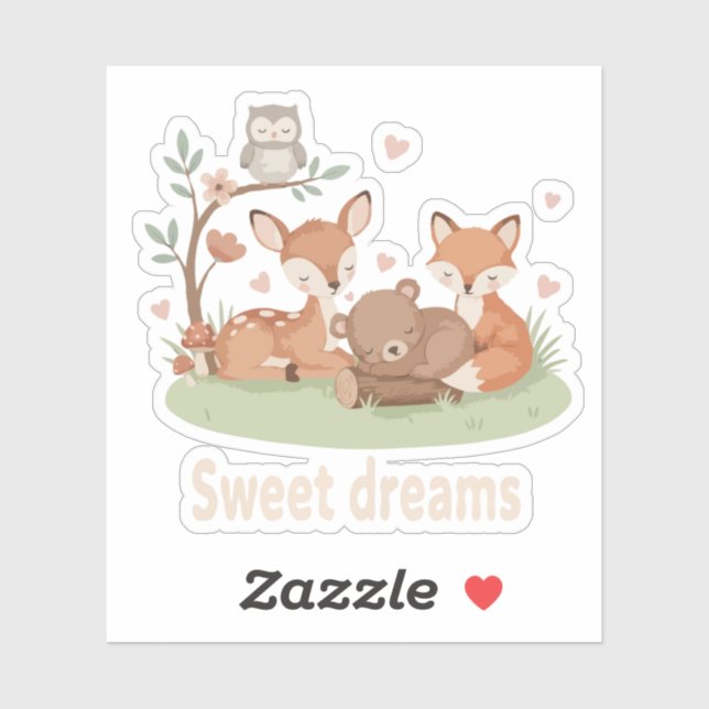 Cute Sleeping Woodland Animals Sweet Dreams Nurser (Sheet)