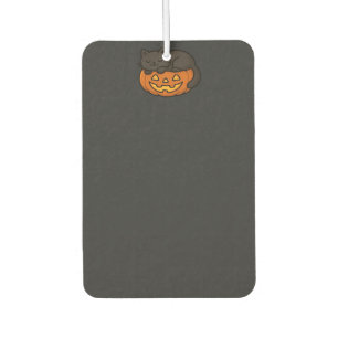 Cute Sleepy Black Cat on a Pumpkin Halloween Essen Car Air Freshener