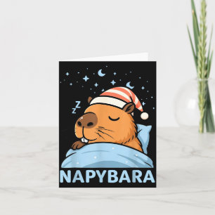 Cute Sleepy Capybara Funny Napybara Pajamas  Card