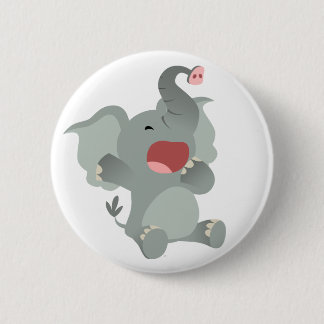 Cute Sleepy Cartoon Elephant  Button Badge