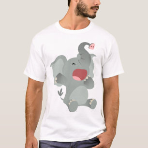 Cute Sleepy Cartoon Elephant Children T-Shirt