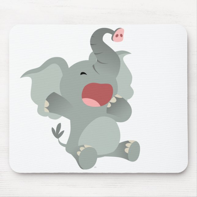 Cute Sleepy Cartoon Elephant  Mousepad (Front)