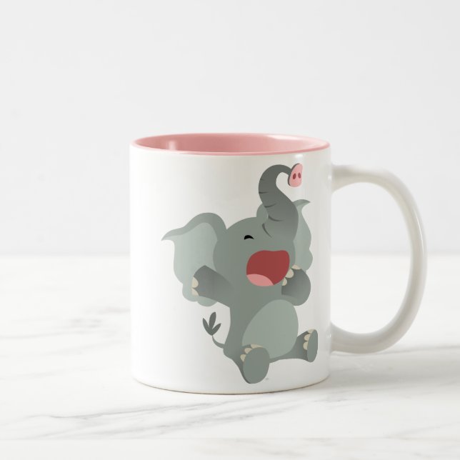 Cute Sleepy Cartoon Elephant Mug (Right)