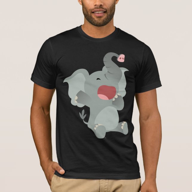 Cute Sleepy Cartoon Elephant  T-Shirt (Front)