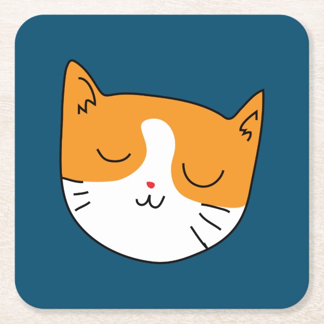 Cute Sleepy Cat Coaster (Front)