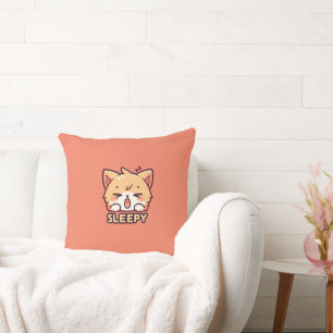Cute, Sleepy Cat Cushion
