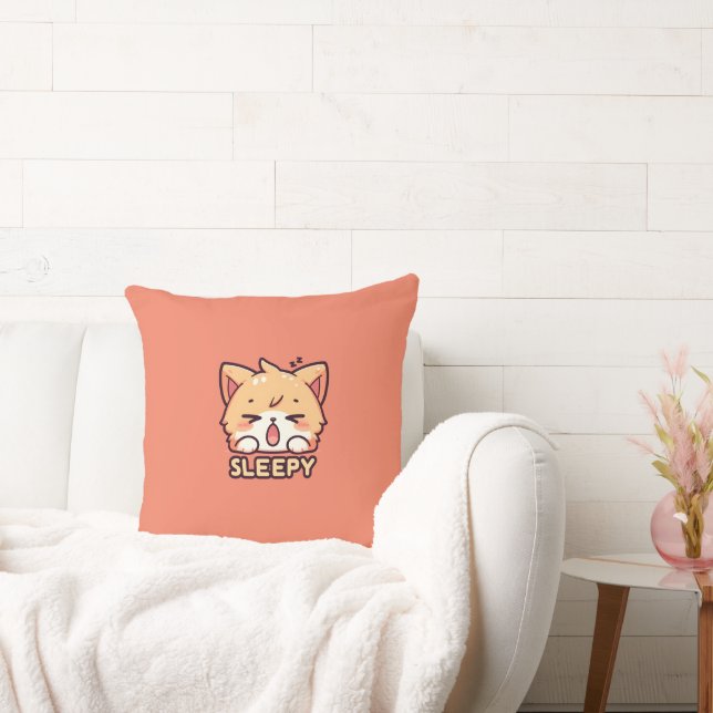 Cute, Sleepy Cat Cushion (Couch)