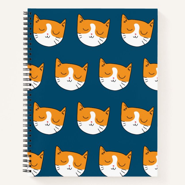 Cute Sleepy Cat Notebook (Front)