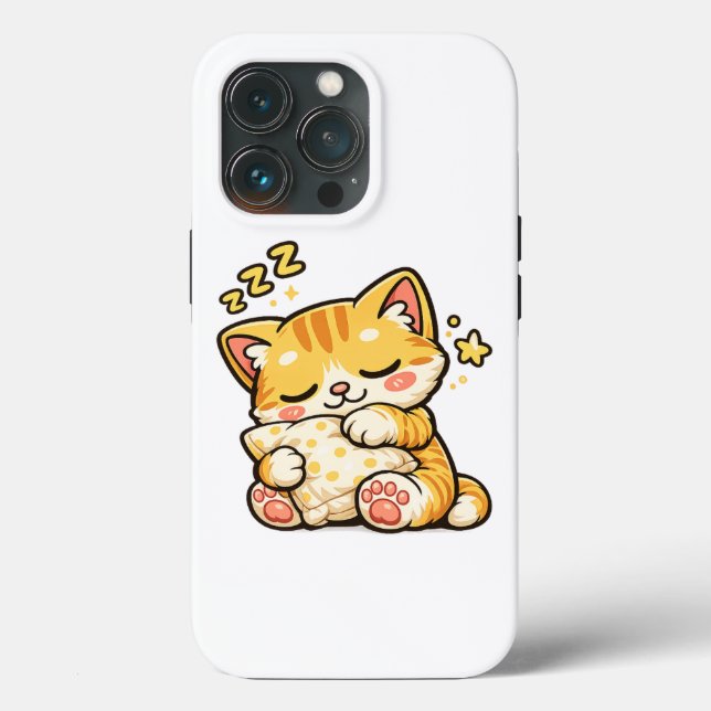 Cute Sleepy Cat Pillow Case-Mate iPhone Case (Back)