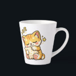 Cute Sleepy Cat Pillow Latte Mug<br><div class="desc">Adorable sleepy cat hugging a soft pillow in a cozy kawaii style. Perfect for cat lovers and fans of cute relaxing designs. Great for stickers, mugs, phone cases and gifts.</div>