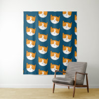 Cute Sleepy Cat Tapestry