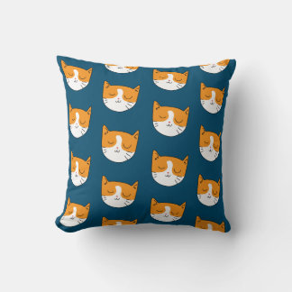 Cute Sleepy Cat Throw Pillow
